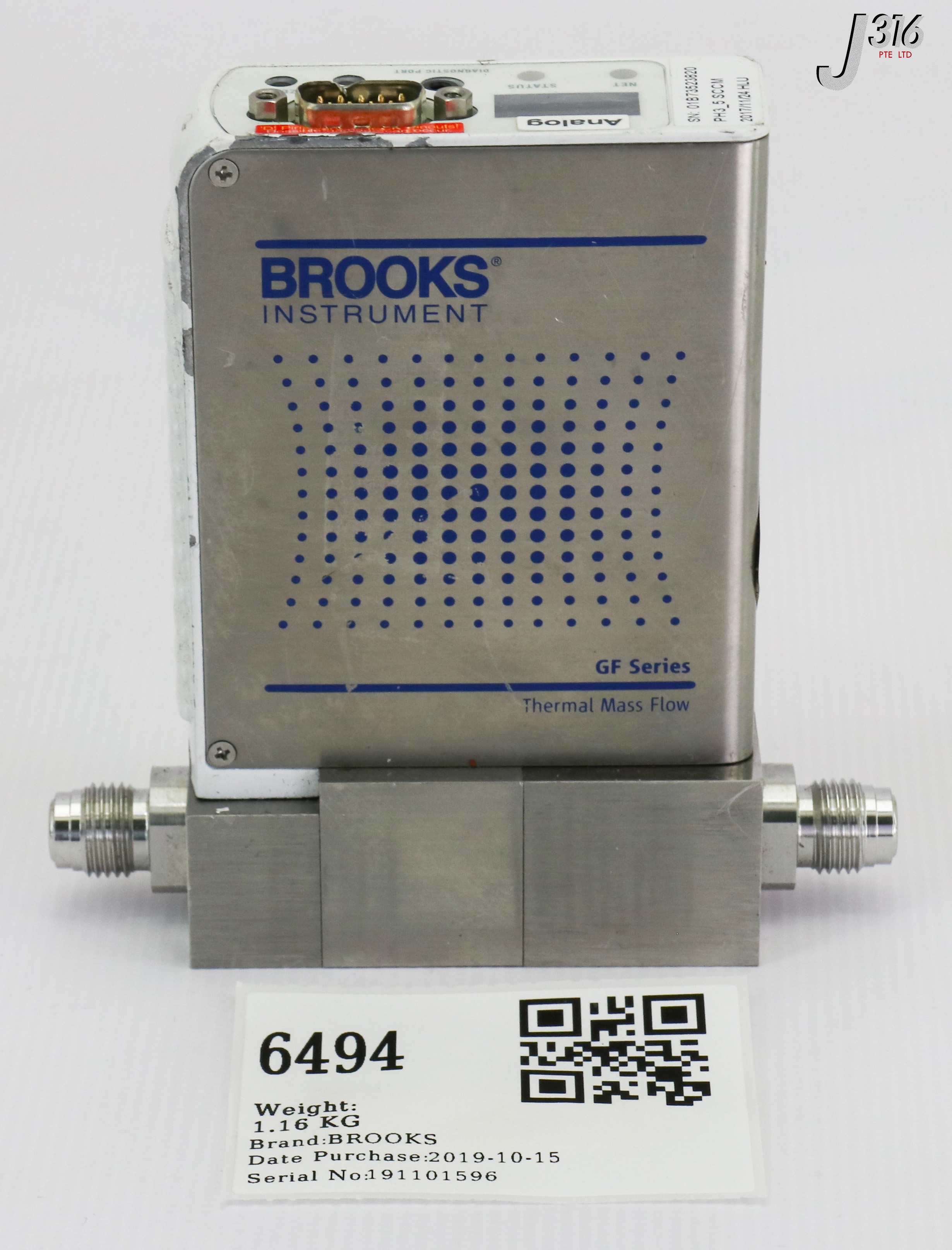 のの 6494 BROOKS THERMAL MASS FLOW CONTROLLER GF SERIES, GF120X-104042
